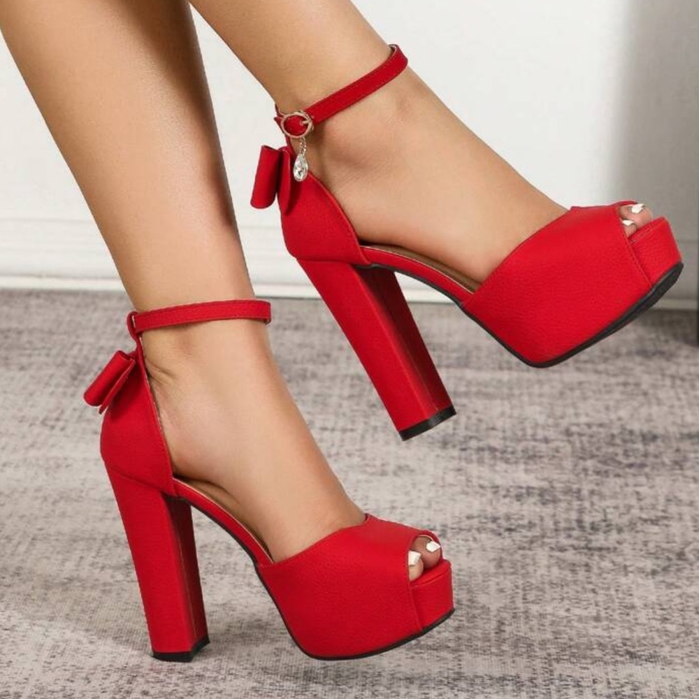 Trendy Red Platform Heels